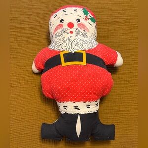 Festive Vintage Santa Claus Pillow Made From A Cutout Pattern
